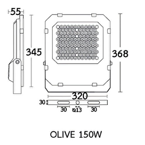 สปอร์ตไลท์ LED 150W BEC Olive